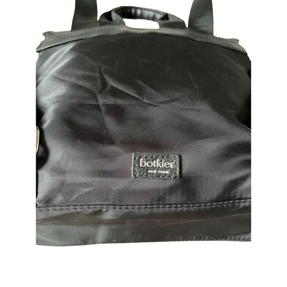 Botkier Small Black Nylon & Pebbled Leather Backpack Logo Straps - Picture 10 of 15